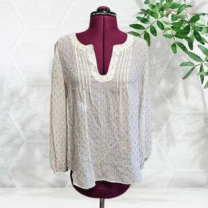 Lilly Pulitzer Silk Top, Cream & Gold Clip